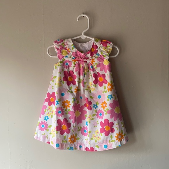 Carter’s Lined Pink Floral Spring/Summer Dress, 12 months - Picture 1 of 7